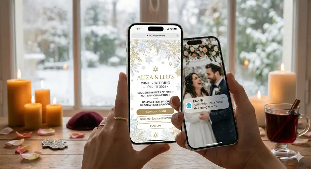 mariage juif neige houppa